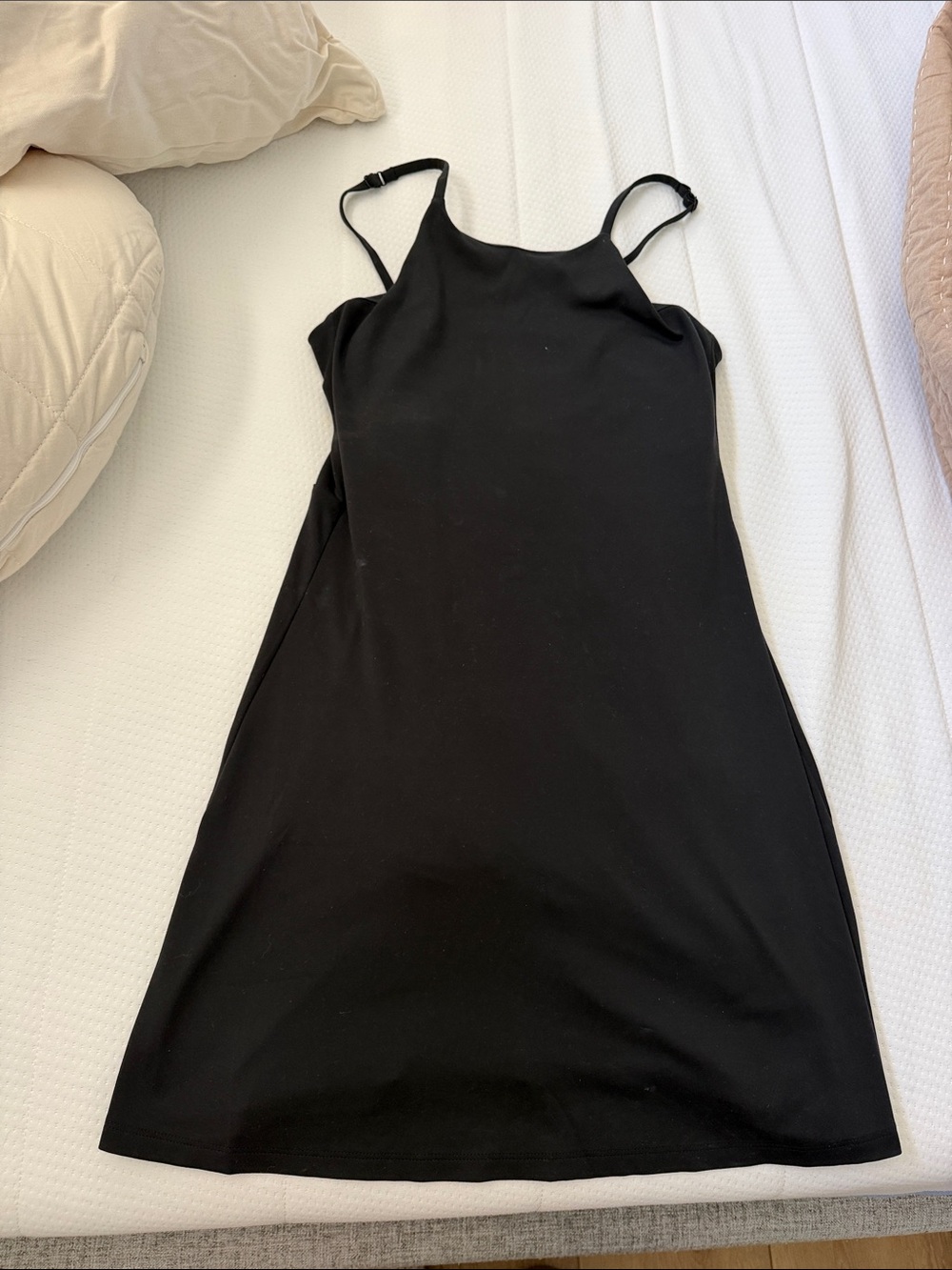 girlfriend collective Black work out Dress with Adjustable Straps